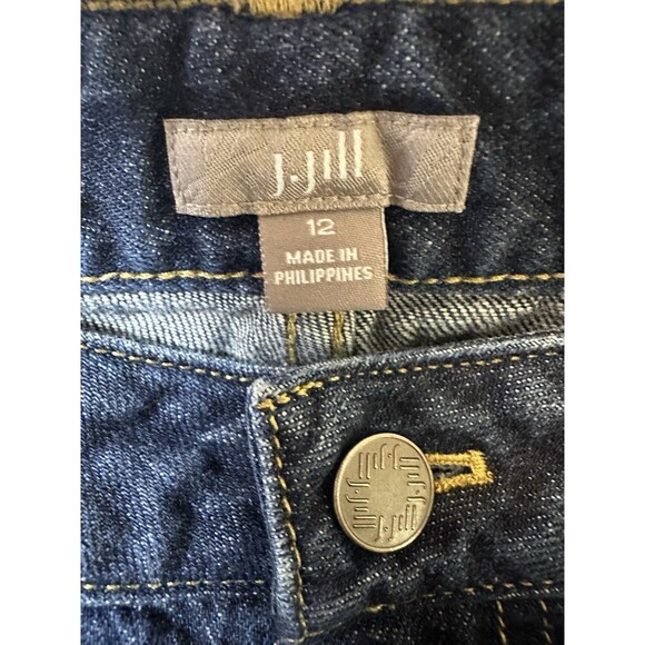 J. Jill Denim Womens Jeans Size 12 High Rise Straight Leg Blue Dark Wash - Picture 4 of 12